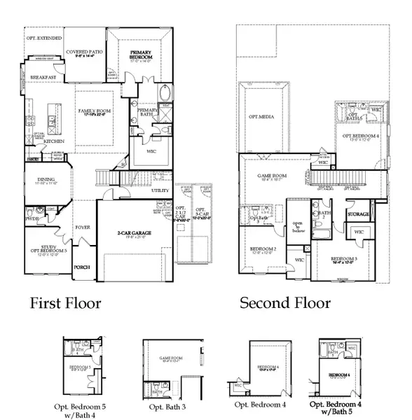 2D floor plan layout of this home in Walton Ridge, Corinth, TX (Image 4).
