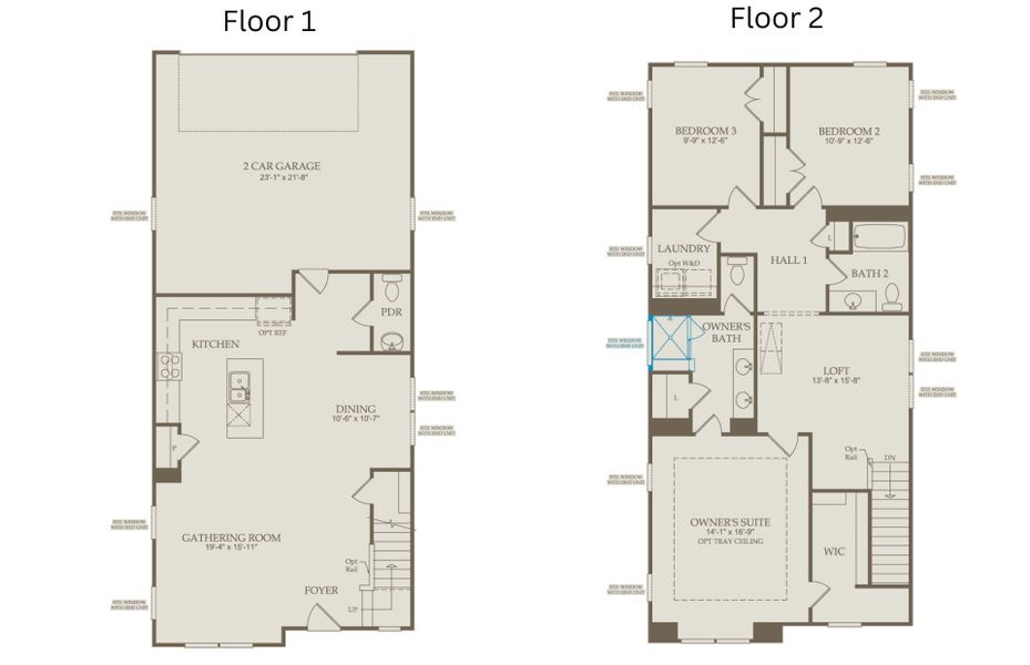 2D floor plan layout of this home in The Preserve at Marks Creek, Knightdale, NC (Image 3). 2D floor plan layout of this home in The Preserve at Marks Creek, Knightdale, NC (Image 3).