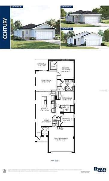 2D floor plan layout of this home in Conner Crossing, Spring Hill, FL (Image 3).