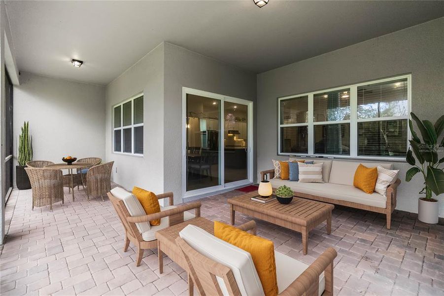 Exterior details and patio area of a home in Del Webb Sunbridge, St. Cloud (Image 30).