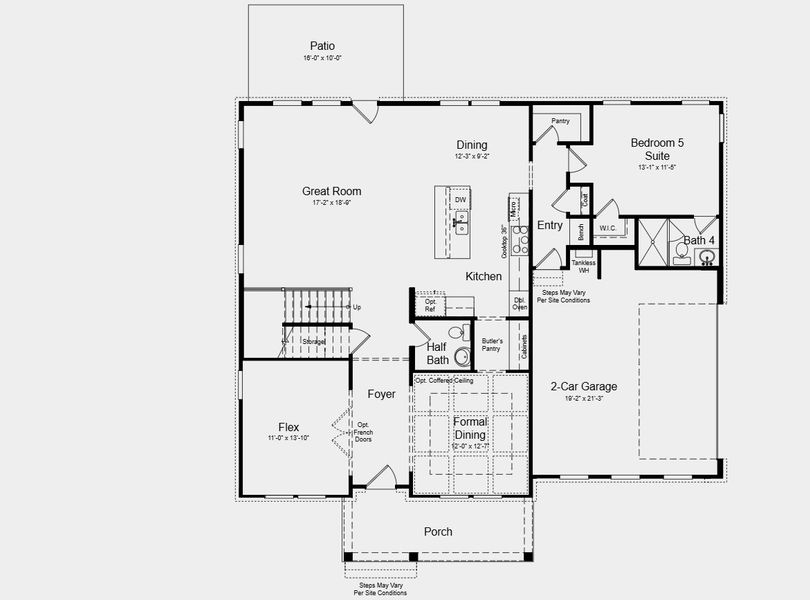 2D floor plan layout for the Burgundy by Taylor Morrison in Wayt Farm, Cumming, GA (Image 3).