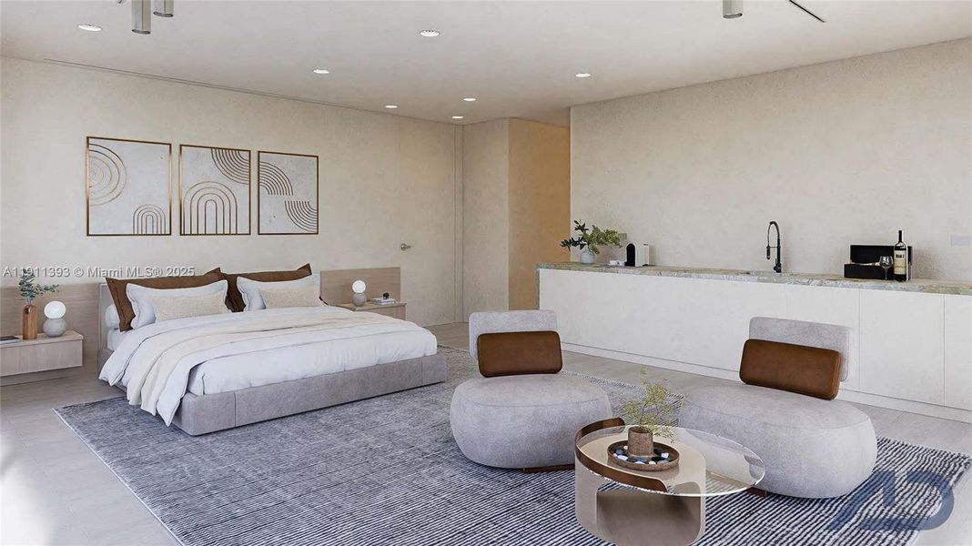 Furnished interior view inside a new home in , Miami Beach (Image 12).