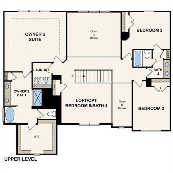 2D floor plan layout of this home in Windsong Estates, McDonough, GA (Image 5).