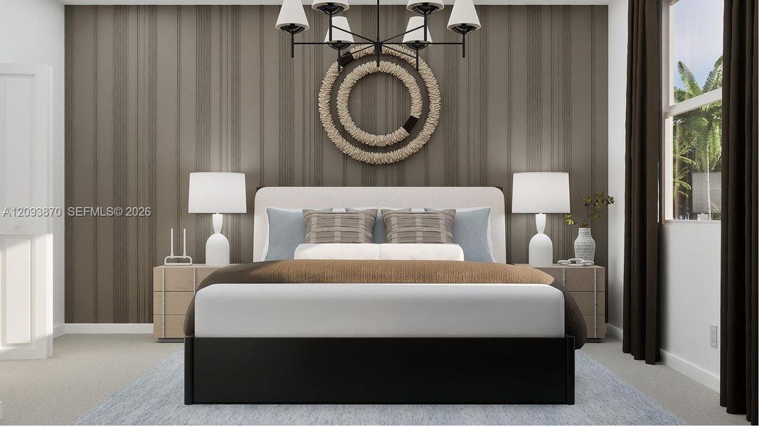 Furnished interior view inside a new home in RosaBella, Miami (Image 10).
