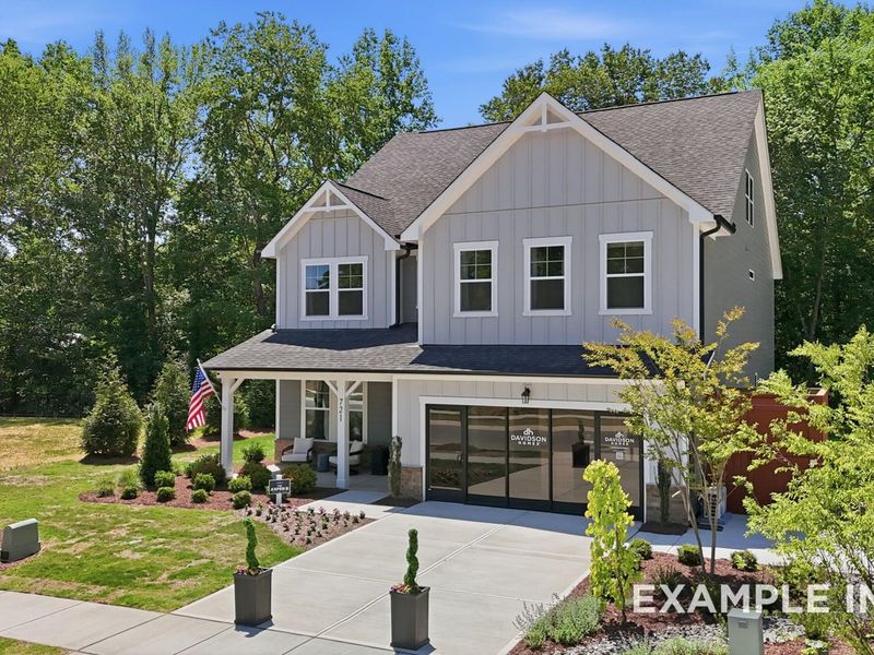 Front exterior of a new home in Rockport, Wake Forest, NC, highlighting curb appeal (Image 2). Front exterior of a new home in Rockport, Wake Forest, NC, highlighting curb appeal (Image 2).