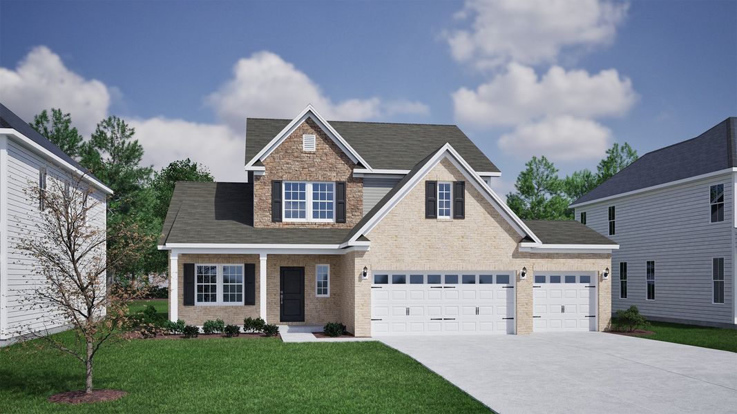 Representative exterior photo of a completed home built from the Nantahala II - Vanguard Collection by Mungo Homes in Scotts Hill Village, Wilmington, NC (Image 29).