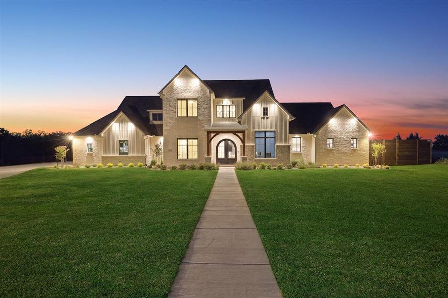 Front exterior of a new home in , Midlothian, TX, highlighting curb appeal (Image 1).