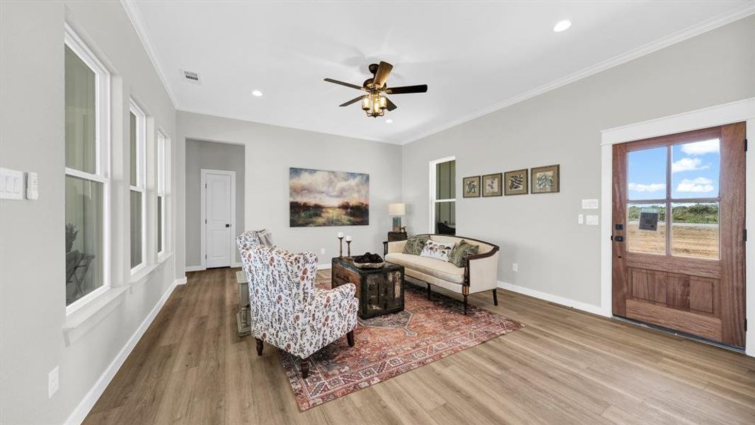 Furnished interior view inside a new home in Parallel Pastures, Poolville (Image 7).