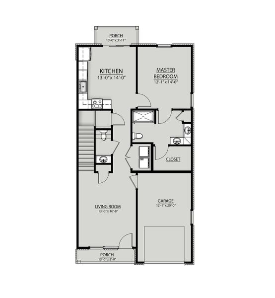 2D floor plan layout for the Ridley by DSLD Homes in Saddlebrook, Murfreesboro, TN (Image 2).