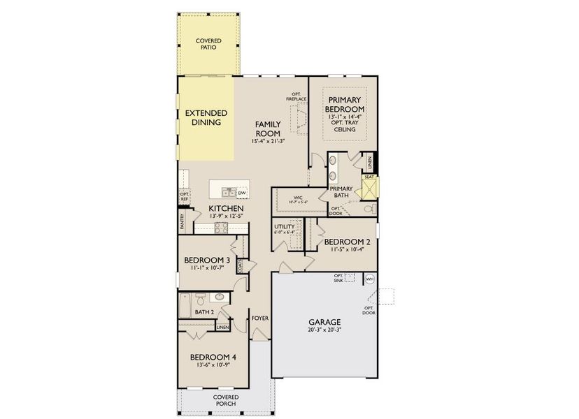 2D floor plan layout of this home in Watson Hill, Summerville, SC (Image 3).