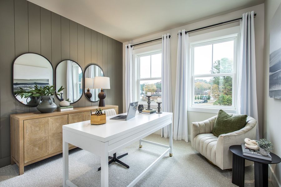 Furnished interior view inside a new home in Towne Village at Suwanee Dam, Sugar Hill (Image 15). Furnished interior view inside a new home in Towne Village at Suwanee Dam, Sugar Hill (Image 15).