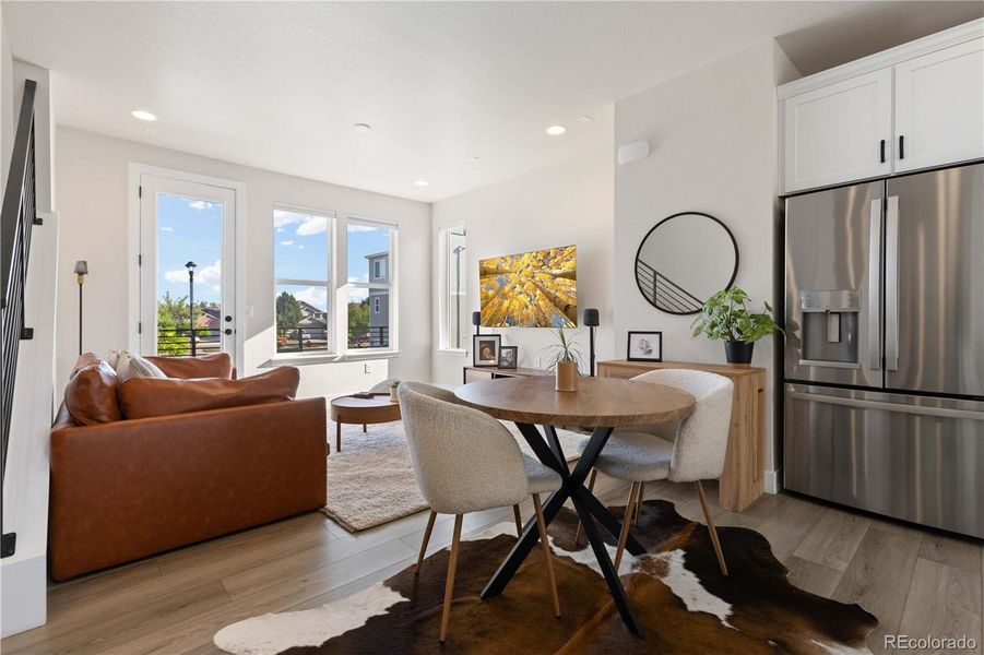 Furnished interior view inside a new home in Haskins Station, Arvada (Image 28). Furnished interior view inside a new home in Haskins Station, Arvada (Image 28).