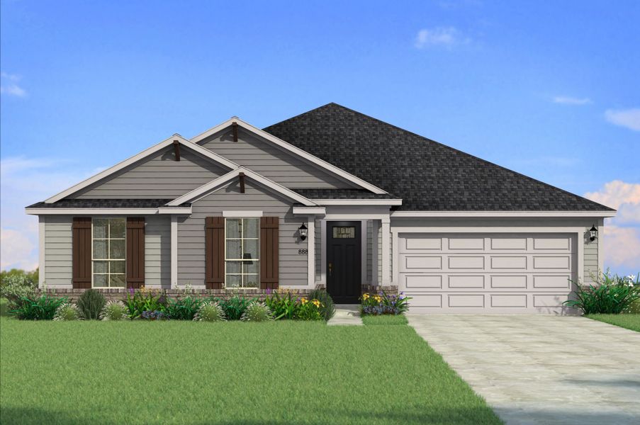 Representative exterior photo of a completed home built from the Seville II by Mattamy Homes in Creekside of Crowley, Crowley, TX (Image 2). Representative exterior photo of a completed home built from the Seville II by Mattamy Homes in Creekside of Crowley, Crowley, TX (Image 2).