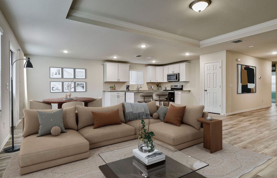 Representative furnished interior of a home built from the Rayburn by Centex in Cottonwood Creek, Howe (Image 10).