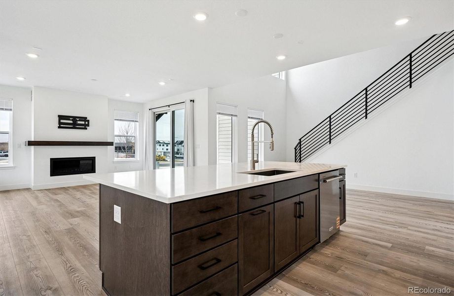 Kitchen view shows openness to living & dining areas Kitchen view shows openness to living & dining areas