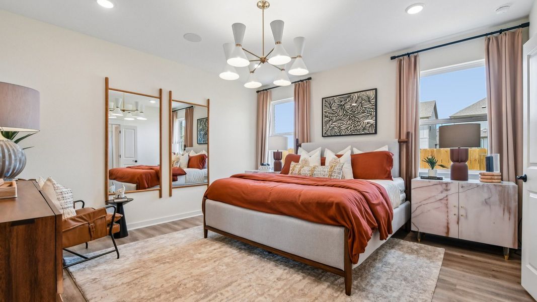 Representative furnished interior of a home built from the Orwell III by DRB Homes in Creeks Crossing, Elgin (Image 28).