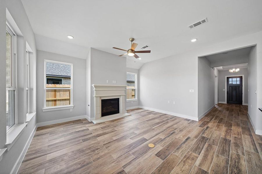 Representative unfurnished interior of a home built from the Sunflower by Caldwell Homes in The Highlands, Porter (Image 24). Representative unfurnished interior of a home built from the Sunflower by Caldwell Homes in The Highlands, Porter (Image 24).