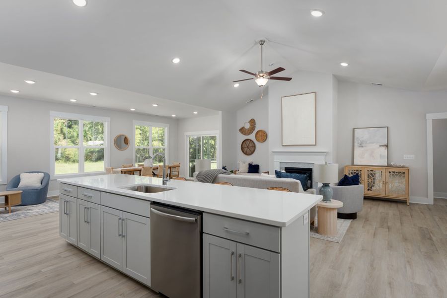 Furnished interior view inside a new home in The Bluffs at Lake Waccamaw, Lake Waccamaw (Image 8).