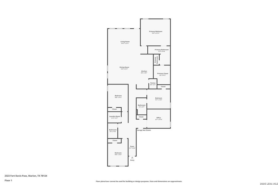 2D floor plan layout of this home in Grace Valley, Marion, TX (Image 3).