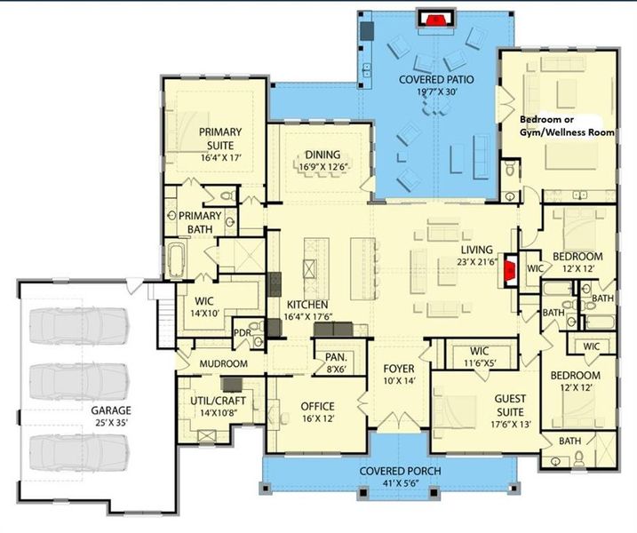 2D floor plan layout of this home in , Woodstock, GA (Image 3).
