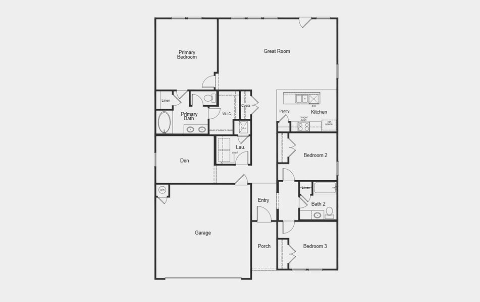 2D floor plan layout for the 1676 by KB Home in Brighton Preserve, Hockley, TX (Image 3). 2D floor plan layout for the 1676 by KB Home in Brighton Preserve, Hockley, TX (Image 3).