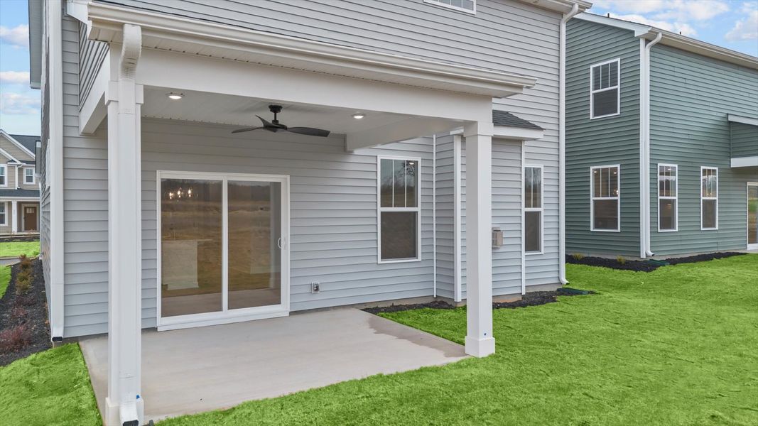 Exterior details and patio area of a home in Harrier Point, Woodruff (Image 4).