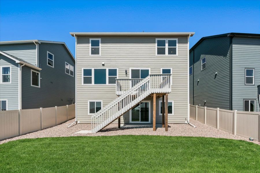 Exterior details and patio area of a home in Trails at Aspen Ridge-3, Colorado Springs (Image 3).
