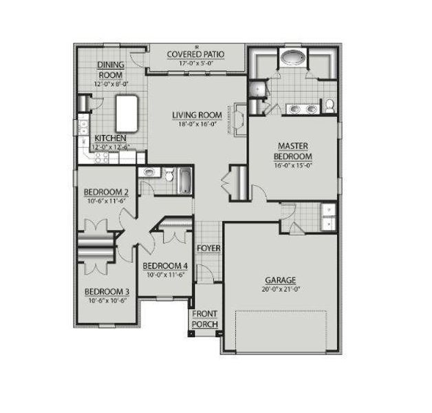 2D floor plan layout of this home in Little Cypress Grove, Orange, TX (Image 3). 2D floor plan layout of this home in Little Cypress Grove, Orange, TX (Image 3).