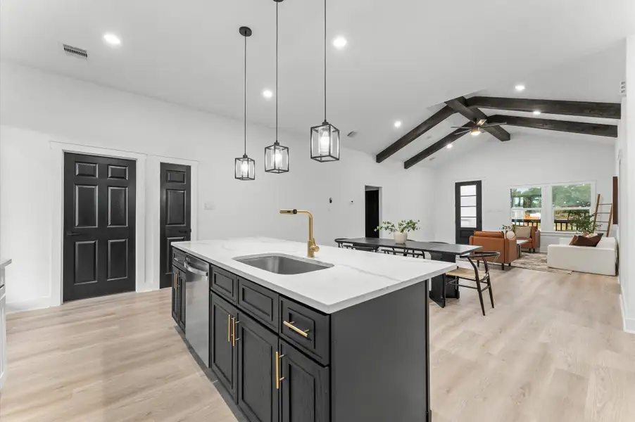 Open layout connecting perfectly to the dining and living spaces. Open layout connecting perfectly to the dining and living spaces.