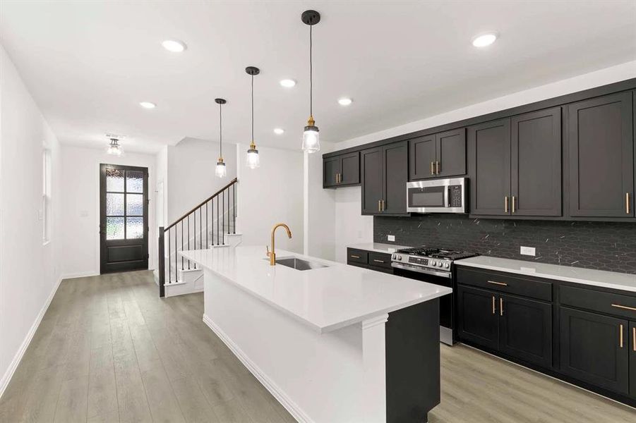 Furnished interior view inside a new home in Creekview Fossil Ridge, Pilot Point (Image 11).