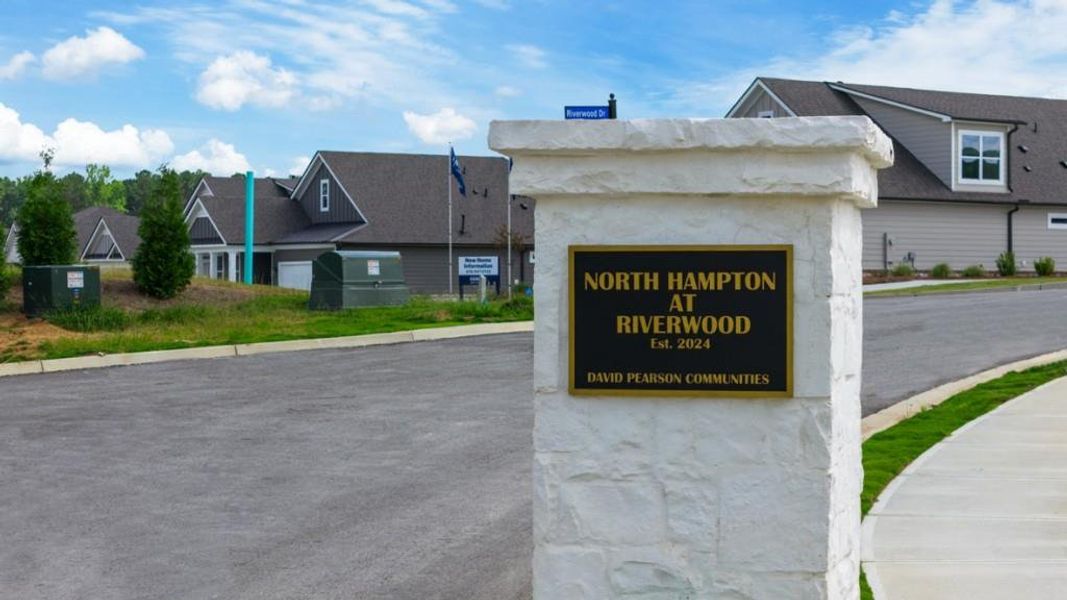 Front exterior of a new home in Hamptons at Riverwood North, Dallas, GA, highlighting curb appeal (Image 48).