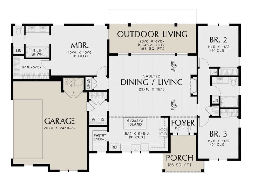 2D floor plan layout for the Duncan by Zeal Home Builders in Echo Grove, Poolville, TX (Image 3).