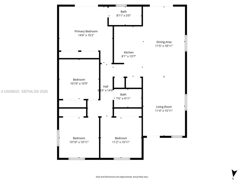 2D floor plan layout of this home in , Miami, FL (Image 4).