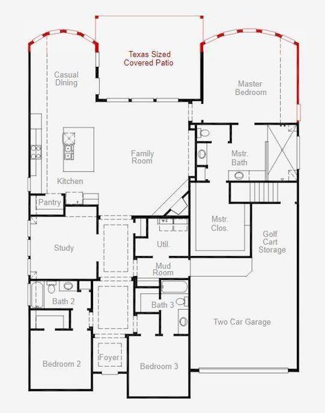 2D floor plan layout of this home in Chambers Creek, Willis, TX (Image 5).