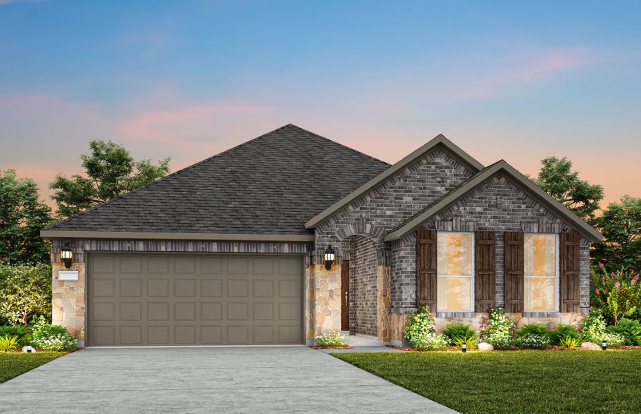Representative exterior photo of a completed home built from the Bell by Pulte Homes in Ribbonwood, Aubrey, TX (Image 23).