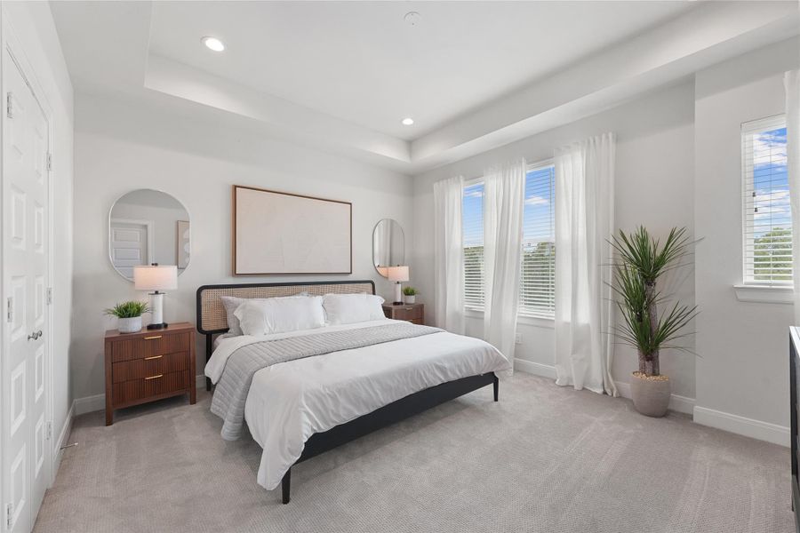 Furnished interior view inside a new home in The Corner At Buffalo Pointe, Houston (Image 12).