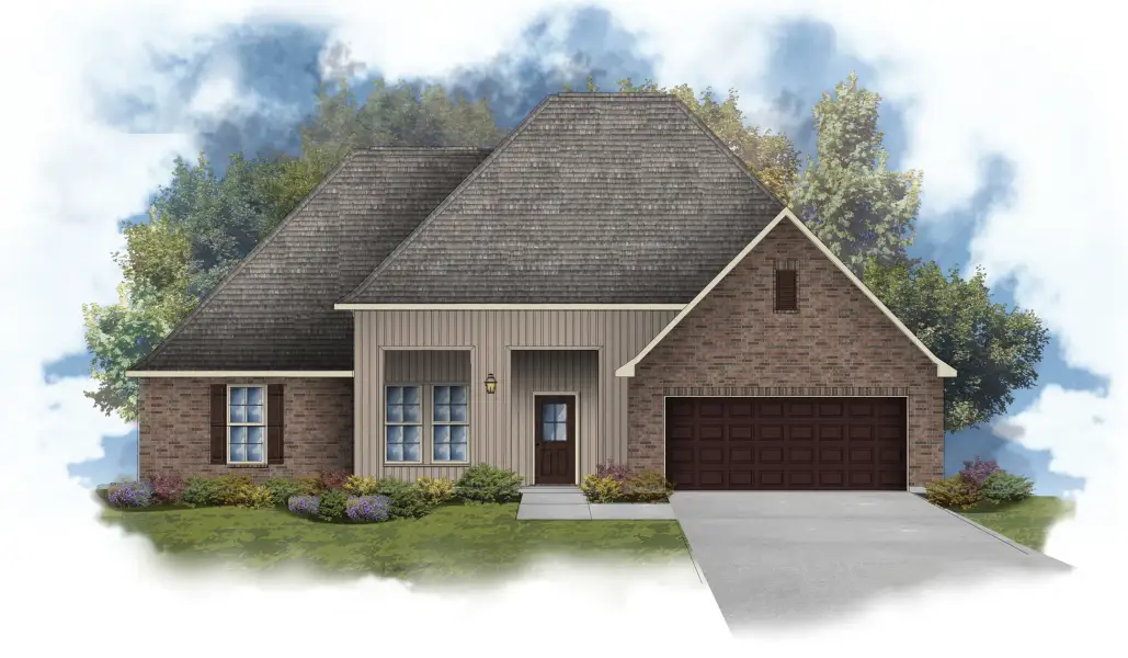 Front exterior of a new home in Natureview, Freeport, FL, highlighting curb appeal (Image 1). Front exterior of a new home in Natureview, Freeport, FL, highlighting curb appeal (Image 1).