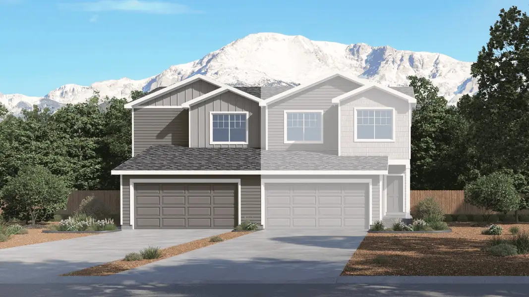 Front exterior of a new home in Ellston Park, Colorado Springs, CO, highlighting curb appeal (Image 1). Front exterior of a new home in Ellston Park, Colorado Springs, CO, highlighting curb appeal (Image 1).