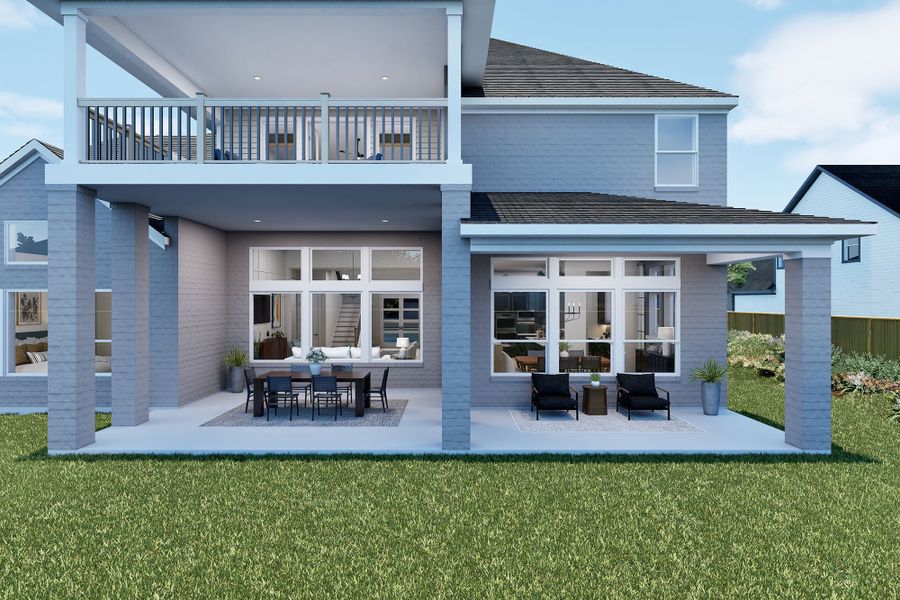 Representative exterior details of a home built from the The Casey by David Weekley Homes in Whyburn Estate Series, Flower Mound (Image 4).