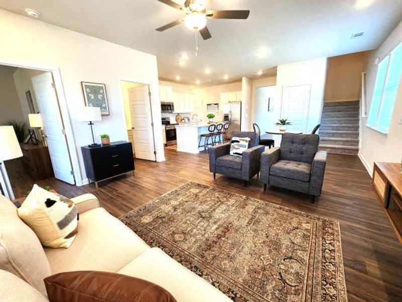 Representative furnished interior of a home built from the Waterford Townhome by Piedmont Residential in The Retreat at Browns Ridge, Newnan (Image 9).