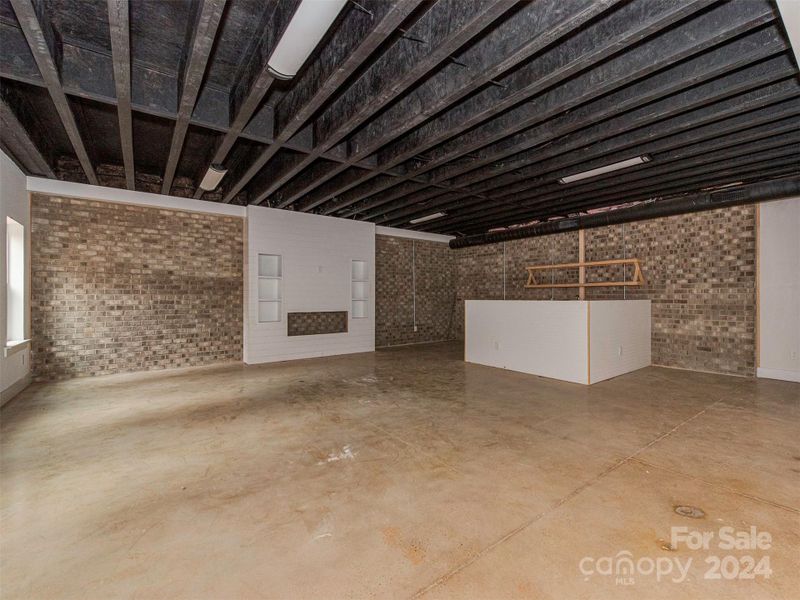 Basement with wet Bar and Electric Fireplace