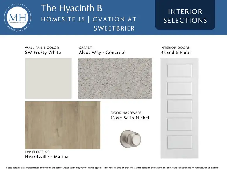 Sample of building materials used in homes in Ovation at Sweetbrier, Durham (Image 23).