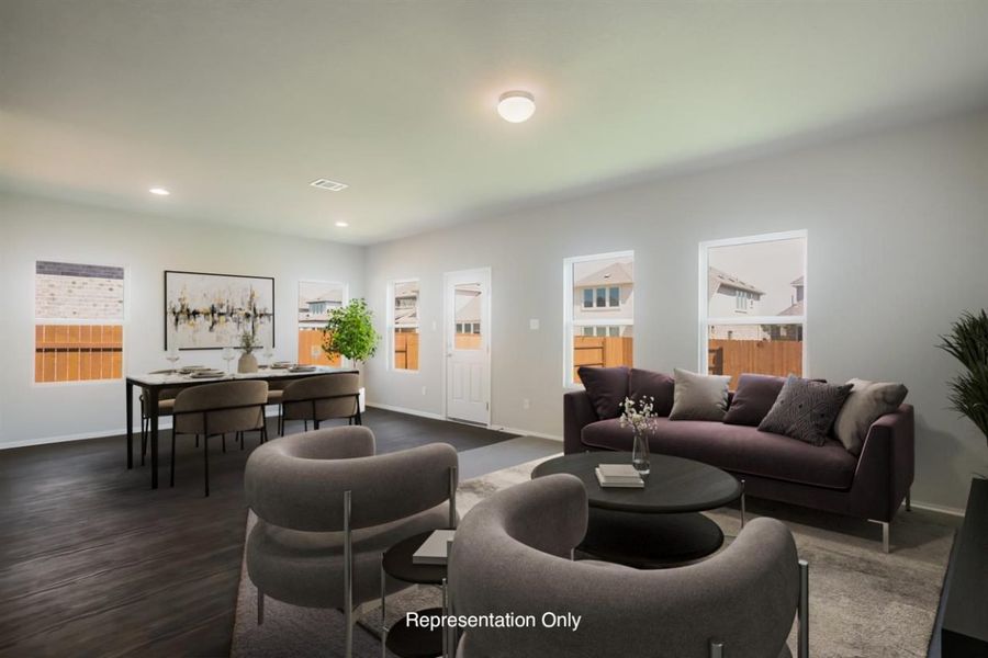Furnished interior view inside a new home in Oaks at San Gabriel, Georgetown (Image 5).
