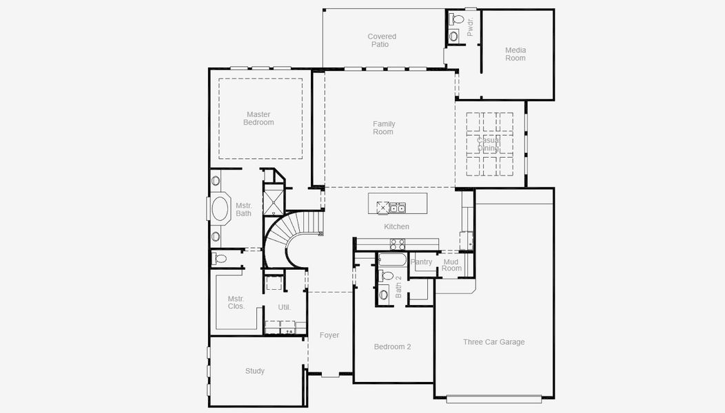 2D floor plan layout for the Hamlin by Coventry Homes in Pecan Square 100', Northlake, TX (Image 4).
