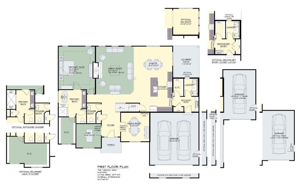 2D floor plan layout for the The Lennox by Forbes Capretto Homes in Birdsong Estates, Orchard Park, NY (Image 3).