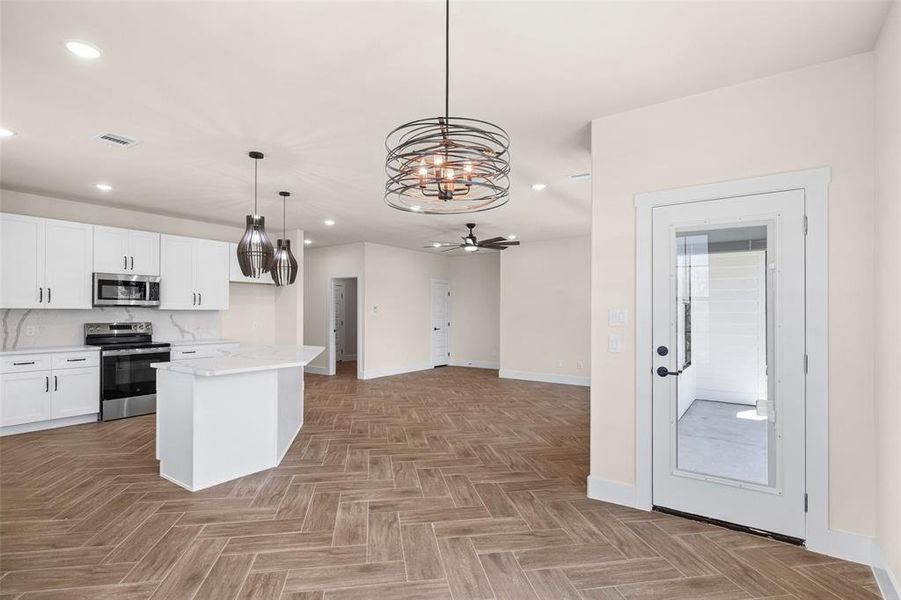 Furnished interior view inside a new home in , Granbury (Image 9). Furnished interior view inside a new home in , Granbury (Image 9).