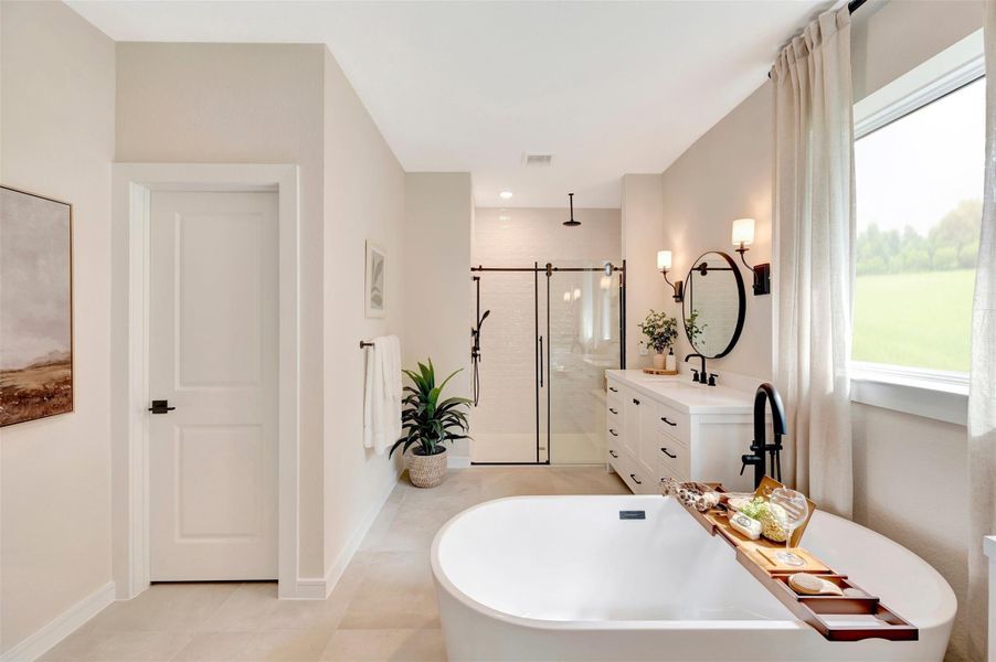 Luxurious primary bath (*Photo not of actual home and used for illustration purposes only.)