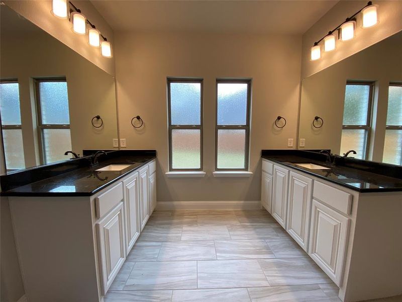 Elegant vanities and rain glass for privacy Elegant vanities and rain glass for privacy