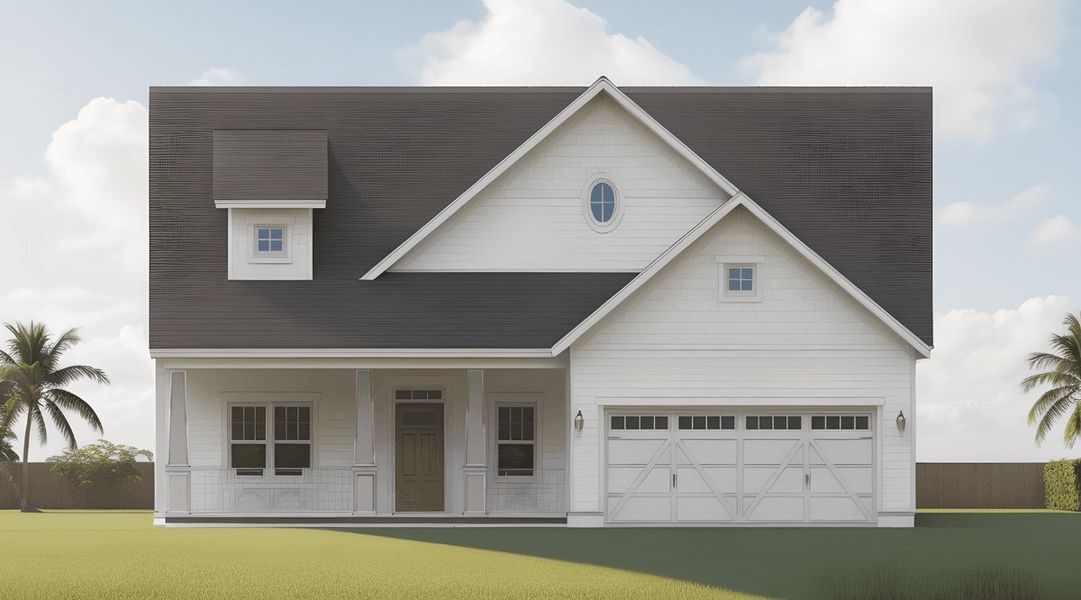 Front exterior of a new home in Osprey Landing, Southport, NC, highlighting curb appeal (Image 24).