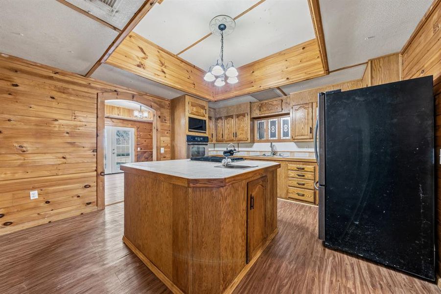 Kitchen with island and second sink.
